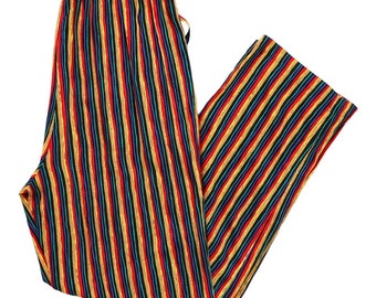 Vintage 90s Rainbow Striped Pants