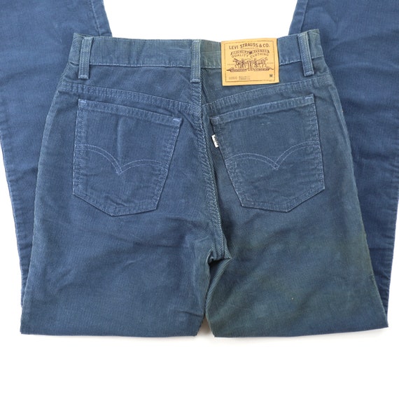 Vintage Levis 910 Blue Corduroy High Waisted Jean… - image 4