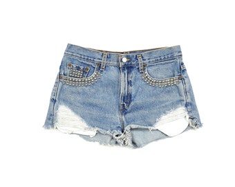 Vintage Levis 505 Studded High Waisted  Cut Off Shorts // Size 30/31