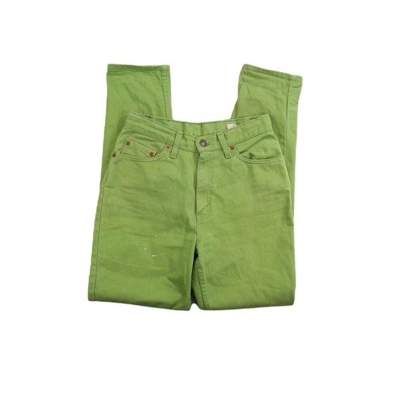 Lime green top levis jeans