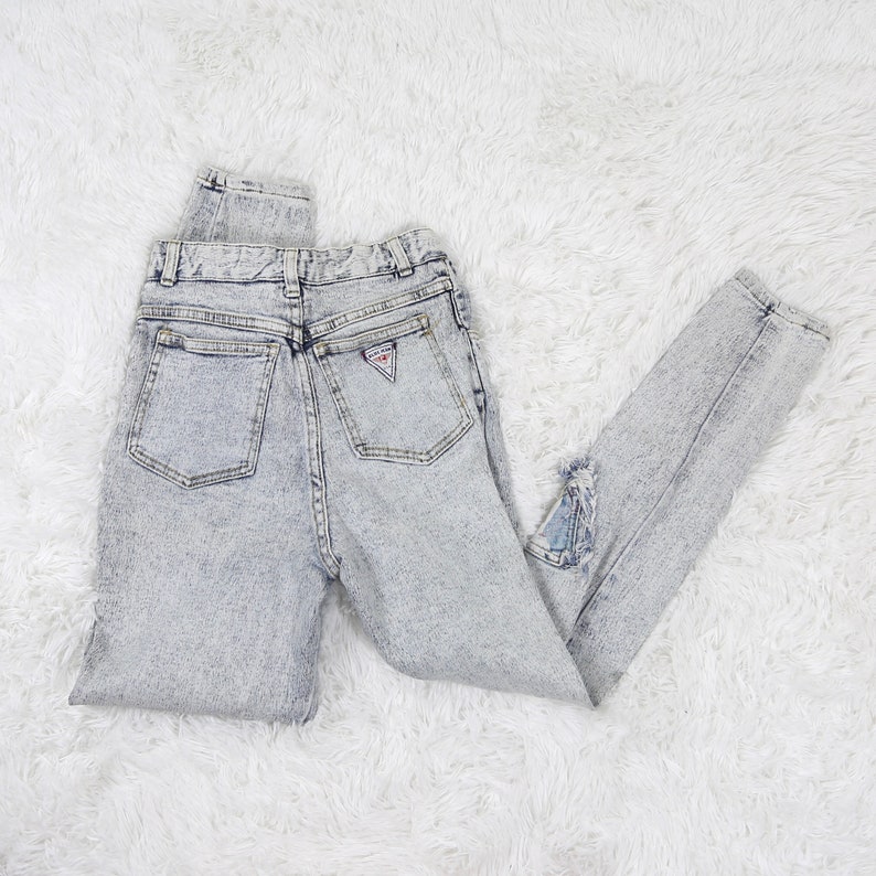 Vintage Acid Wash High Waisted Jeans with Stretch