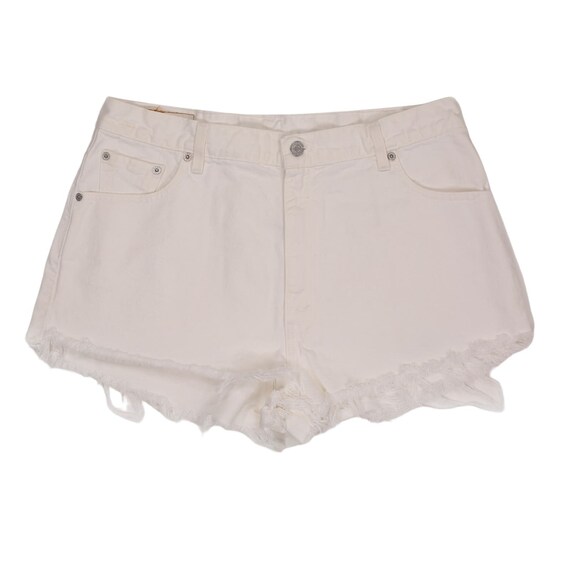 Vintage 90s Levi’s White Distressed Denim Shorts - image 2