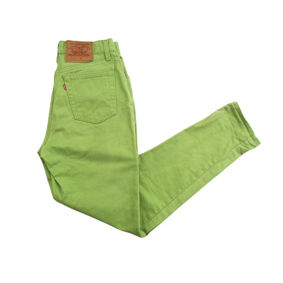 fængelsflugt Kollisionskursus Bonus Vintage Levis 512 Lime Green High Waisted Jeans 28/29 - Etsy