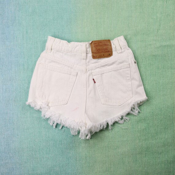 Vintage Levis 512 White Cut Off High Waisted Short