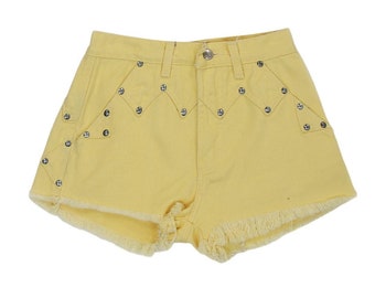 Vintage Y2K gele noodlijdende shorts