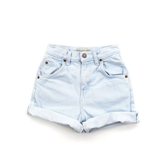 light washed high waisted shorts