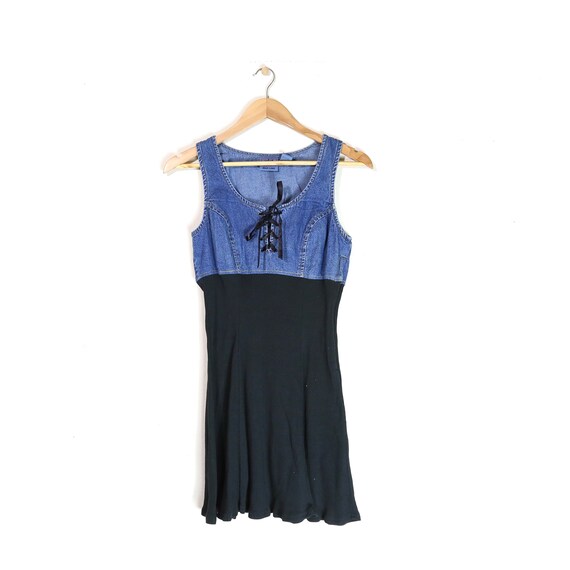 Vintage/Y2k Denim Knit Mini Dress