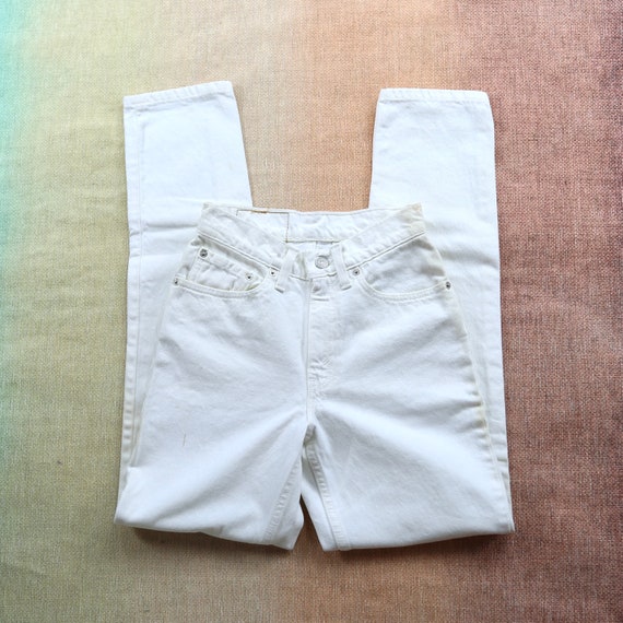 Vintage Levis 512 90’s White High Waisted Jeans W… - image 4
