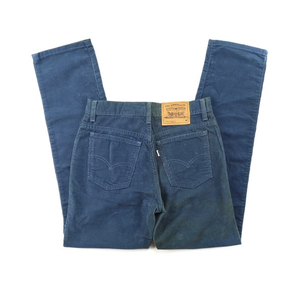 Vintage Levis 910 Blue Corduroy High Waisted Jean… - image 3