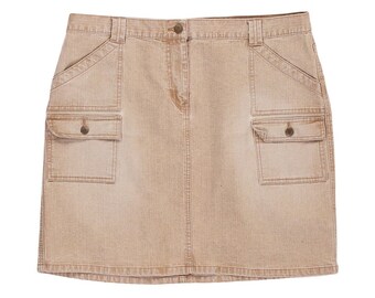 Vintage Cargo Khaki Denim Skirt