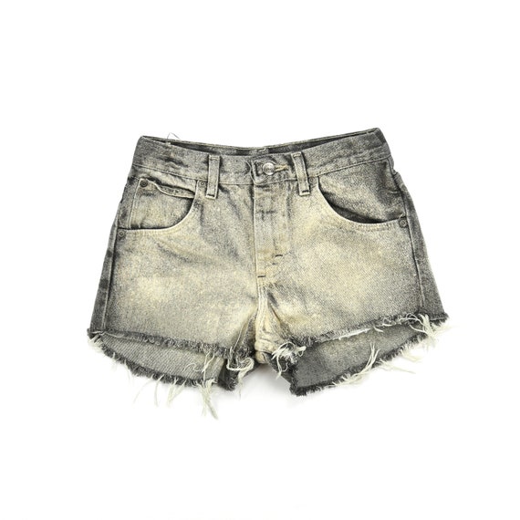 acid wash black shorts