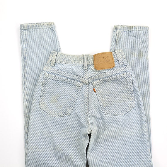 Vintage Levis 912 90’s PinStripe High Waisted Jea… - image 6