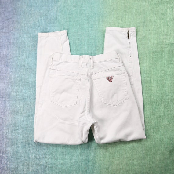 Vintage Guess White High Waisted Jeans Waist 26”/2