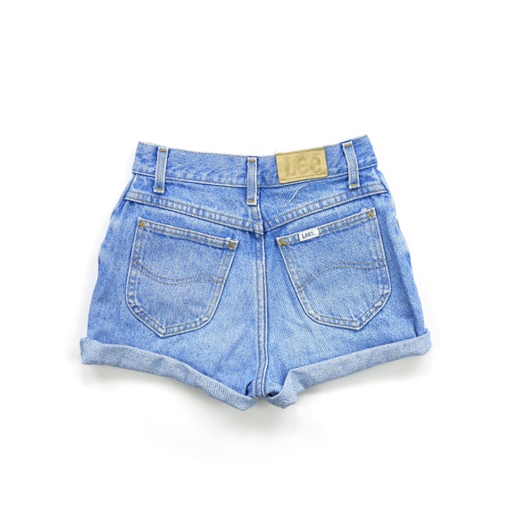 Vintage Beautiful Blue High Waisted Lee Cuffed Sho