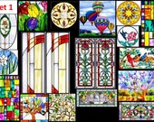 choose from 4 FULL SHEETS sticky backed dollhouse stained glass effect windows - just cut out peel use can be customised for you too )