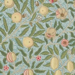 Morris Style Dollhouse Wallpaper: Miniature Fruit Print, 4 Scales