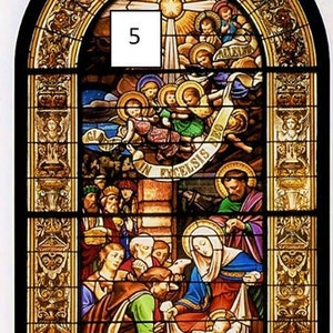 Dollhouse Church Stained Glass Window: Lumiplex Plastic Panel (12cm x 5cm)
