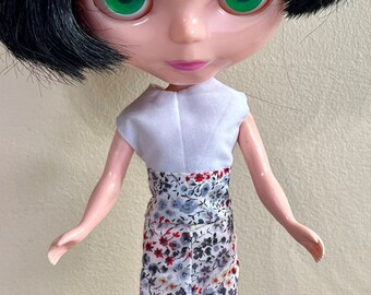 Handmade Blythe Doll Trouser Suit: Liberty Print, Summer Sliders