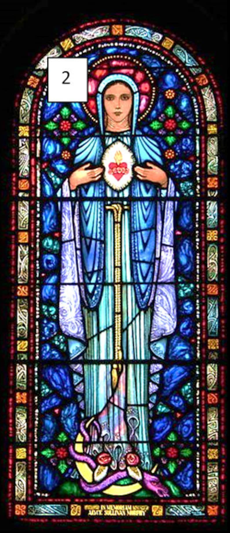 Dolls house CHOICE OF 7 church stained glass window effect | Etsy