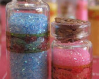 Dollhouse Bath Salts: Miniature Jars with Labels, Set of 2