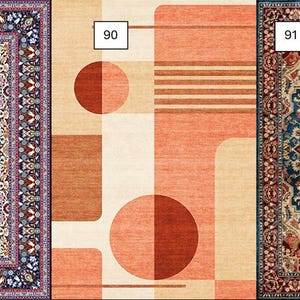 choice of 3 Room sized dollhouse rugs to choose from 25cms x 15cms approx (9x6ins)