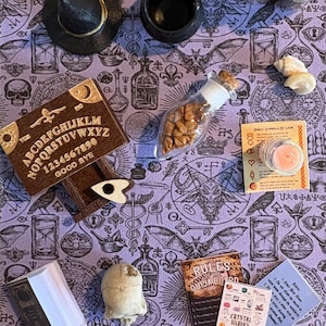 Miniature Witch Kit: 12th Scale Dollhouse with tiny real Ouija Board in Set
