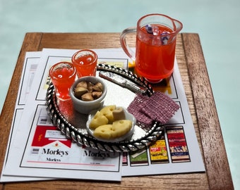 Dollhouse Miniature Cocktail Tray – 1930s Style, 1:12 Scale (Kit)