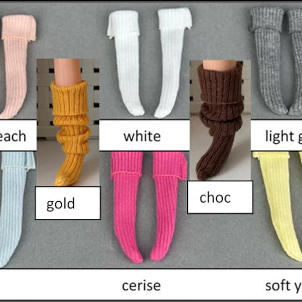 Choix de chaussettes et de bas à l'échelle 6 pour Blythe et poupées similaires - vous pouvez également les personnaliser en ajoutant simplement un jeu de nos noeuds pour correspondre à vos tenues