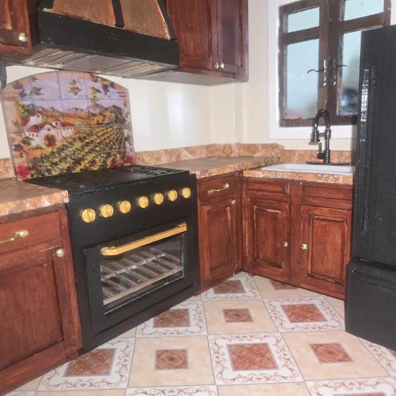 choice of Dollhouse Marble Paper: Miniature Countertop, Fire Surround (7.8x4.3") zdjęcie 8