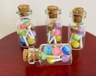 Mini Sweet Jars, 1:12 Scale, Dollhouse Candy