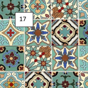 choice of Modern Mixed Dollhouse Tiles: Glossy or Satin Finish (28.5x20.1cm Sheet)