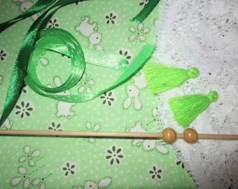 Puppenhaus Kinderzimmer Vorhang Set: Stoff, Spitze, Schabrackenschablone