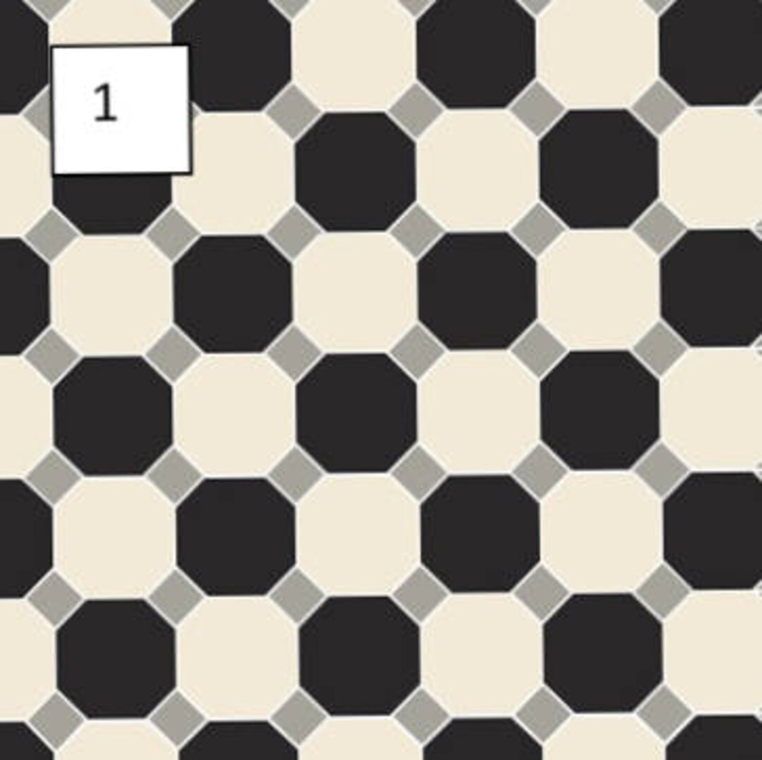 5 DIFFERENT DOLLSHOUSE Floor Tile Sheet Paper or Peel and Stick SCALE 1