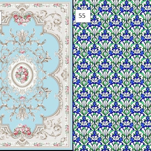 Dollhouse Rug: Velvet Card, Wobble-Free Miniature Carpet (9x6ins)