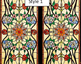choice of 6 (set of 2) dolls house stained glass door plastic panels-for dollhouses & other crafts see our reviews for these fabulous items