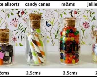 Miniature Sweet Jars, choice of 1:12 Scale Dollhouse Candy