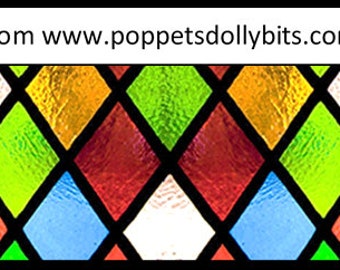 choose from 6 border dollhouse stained glass window effect lumiplex plastic panels-use in cardmaking or dolls house