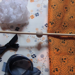 Dollhouse Curtain Fabric Kit: Citrus & Blue, Pelmet Template