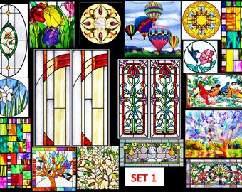 choice of 6 SHEETS sticky backed dollhouse stained glass effect windows - just cut out peel & use! can be customised for you too :)
