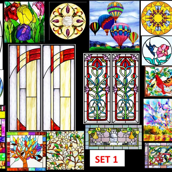 choice of 6 SHEETS sticky backed dollhouse stained glass effect windows - just cut out peel & use! can be customised for you too :)