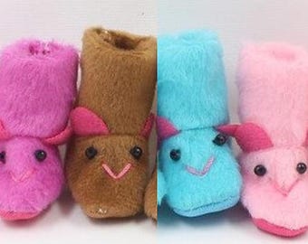 Blythe and 30cm Doll Faux Fur Slipper Boots with Chiffon Bag