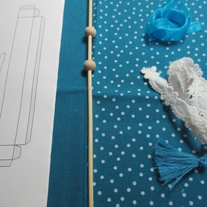 choice of 3 polka dot Curtain/fabric KITS-all you need to make curtains, pelmets & blinds for dollhouse or enough for cushions bedding etc