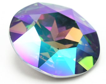 Swarovski Rivoli #1201, 27mm, Crystal Paradise Shine. Crystal stone for bezelling with seed beads. Sparkly stone.