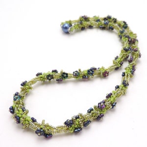 Beading Pattern &quot;Summer Meadow&quot;, Tutorial for a necklace with flower and seed beads