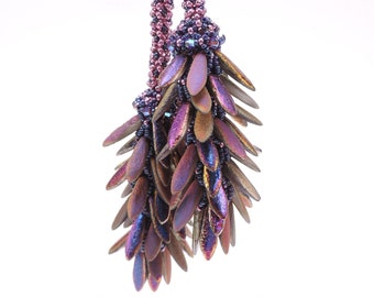 Beading Pattern "Shimmy", Tutorial for a lariat made with seed beads and dagger + Freebie "Bubbles"