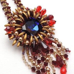 Beading Pattern &quot;Calypso&quot;, Tutorial for bezelling a large rivoli for a sparkly necklace + Freebie &quot;Bubbles&quot;