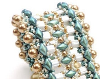 Beading Kit for "Banpo - Aqua Gold", all the needed beads, no pattern