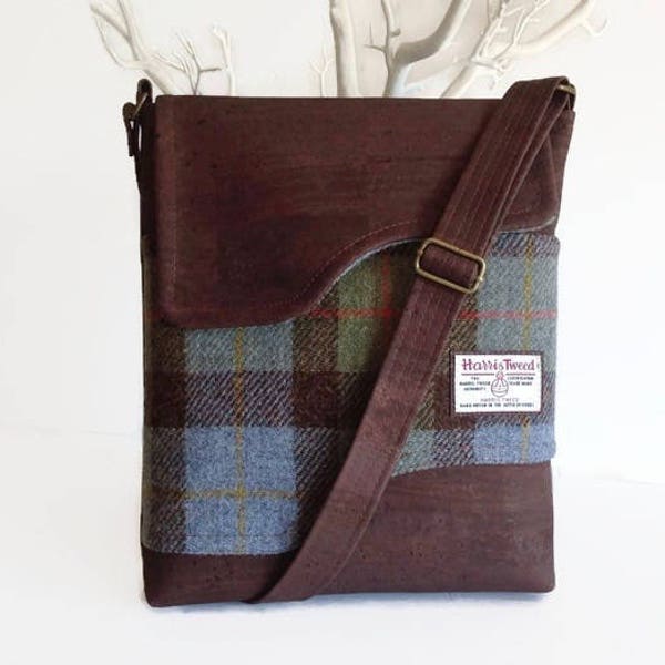 Harris Tweed Messenger/shoulder Bag, Macleod Tartan, Cork Bag, Gift Ideas