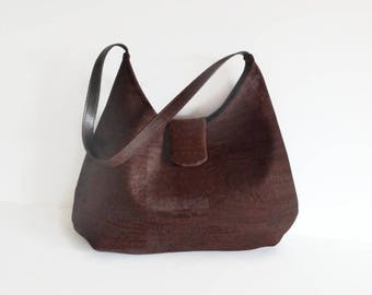 Cork Handbag, Vegan Bag,  Brown Cork Purse, Gift Idea for Her, Eco Bag