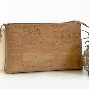 Monedero de corcho para maquillaje, neceser, regalo vegano